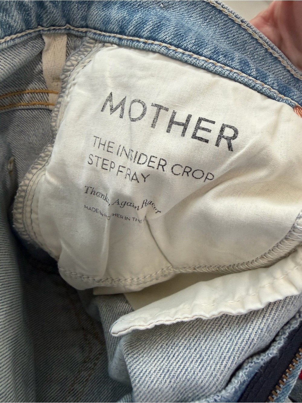 MOTHER Insider Crop Step Fray Thanks Again Racer Jeans 25 - Picture 5 of 8
